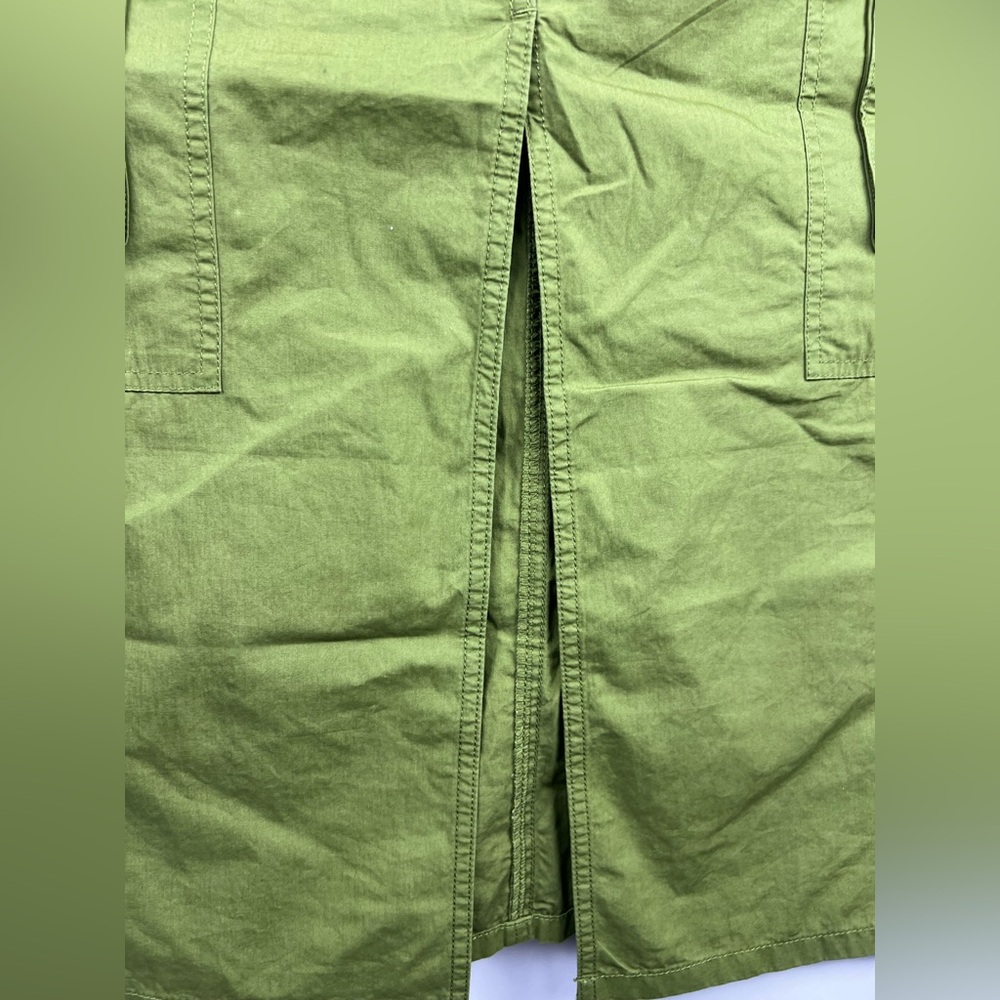 Wild Fable Olive Green Cotton Utility Cargo Skirt XXS Long Midi Pockets D-Ring - Picture 6 of 11